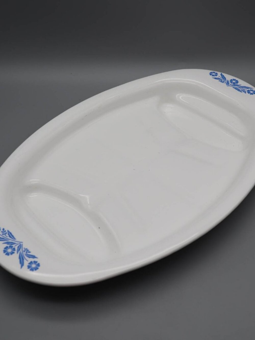 Vintage Corning Ware Cornflower Blue Serving Platter P-19 16 1/2" x 10 1/2" USA